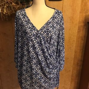 Beautiful blue and white blouse.